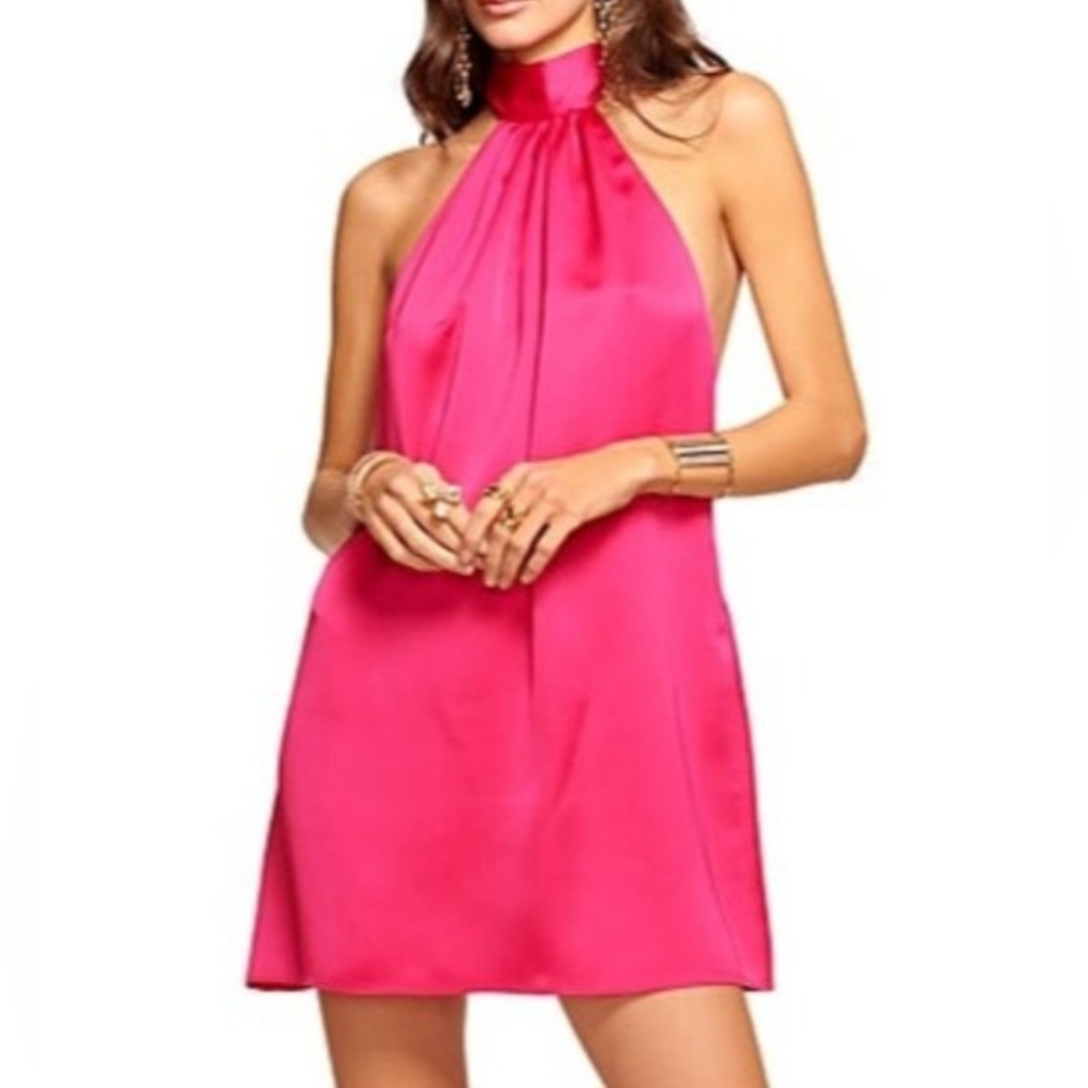 RAMY‎ BROOK Pink Halter Mini Dress. Sz 10 NWT